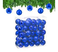 Relaxdays Bolas Árbol Navidad, Set 50, Plástico, Diseño Mate y Brillante, 6 cm, Adornos Navideños, Decoración, Azul