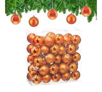 Relaxdays Bolas Árbol Navidad, Set 50, Plástico, Diseño Mate y Brillante, 6 cm, Adornos Navideños, Decoración, Naranja