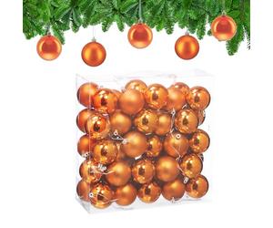 Relaxdays Bolas Árbol Navidad, Set 50, Plástico, Diseño Mate y Brillante, 6 cm, Adornos Navideños, Decoración, Naranja