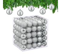 Relaxdays Bolas árbol Navidad set 100 piezas plata