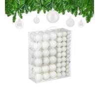 Relaxdays Bolas árbol Navidad set 138 piezas blanco,plata