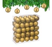 Relaxdays Bolas Árbol Navidad, Set de 50 Unidades, Adornos Plástico, Diseño en Mate, Decoración Navideña, 6 cm, Dorado