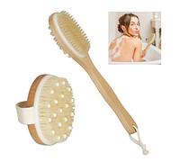 Relaxdays Bolas Masaje, Set de 2, Lisa y con Pinchos, Pelotas Masajeadoras, Lacrosse, Relleno Agua, Ø 6,5 & 7 cm, Morado, Madera, Marrón Natural, 2 Unidades