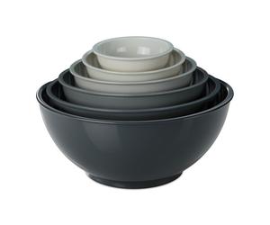 Relaxdays Bols plástico set de 6 antracita,plata,gris