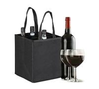 Relaxdays Bolsa 9 Botellas, Portabotellas Fieltro, Transporte de la Compra, Cerveza, Agua, 45x24x24 cm, Negro