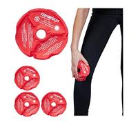 Relaxdays Bolsa de Gel Frío para Rodilla, Set de 4, Reutilizables, Compresas de Frío-Calor con Agujero para Rótula, Rojo