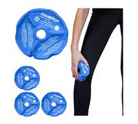 Relaxdays Bolsa de Gel Frío para Rodilla, Set de 4, Reutilizables, Compresas Frío-Calor con Agujero para Rótula, Azul