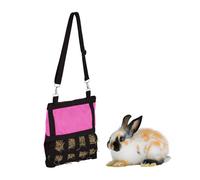 Relaxdays Bolsa de heno para animales pequeños fucsia,negro