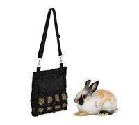 Relaxdays Bolsa de heno para animales pequeños negro
