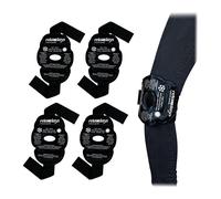 Relaxdays Bolsa Gel Rodilla, Set 4, Reutilizables, Refrigerantes, Compresas Frío-Calor con Cierre Adhesivo, Negro, Poliéster, 16 x 23,5 x 1 cm