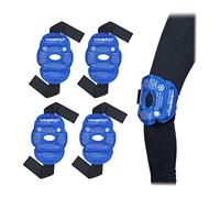 Relaxdays Bolsa Gel Rodilla, Set 4, Reutilizables, Refrigerantes, Compresas Frío-Calor con Cierre Adhesivo, Azul, 16 x 23,5 x 1 cm