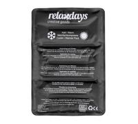 Relaxdays Bolsa Gel, Compresa Frío-Calor, 25 x 36 cm, Primeros Auxilios, Bolsita Refrigerante Reutilizable, Negro, Poliéster