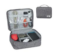 Relaxdays Bolsa organizadora de cables gris