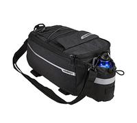 Relaxdays Bolsa Portaequipajes Bicicleta, Isotérmica, Alfiorja Bici con Portabotellas, Mochila Impermeable, Negra, Aluminio, 15 x 16 x 38 cm