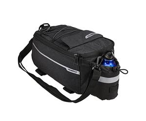 Relaxdays Bolsa Portaequipajes Bicicleta, Isotérmica, Alfiorja Bici con Portabotellas, Mochila Impermeable, Negra