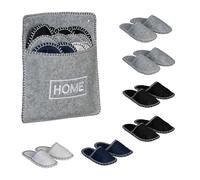 Relaxdays Bolsa Zapatillas Andar por Casa, Zapatos Invitados, 6 Pares, Tallas 36-45, Antideslizantes, Home, Multicolor