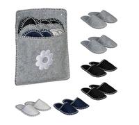 Relaxdays Bolsa Zapatillas Andar por Casa, Zapatos Invitados, 6 Pares, Tallas de 36-45, Antideslizantes, Multicolor