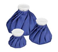 Relaxdays Bolsas de Hielo para Enfriar, 3 Almohadillas, Aplicación en Frío y Caliente, Herméticas, Reutilizables, Azul