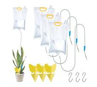 Relaxdays Bolsas de Riego con Pegatinas Amarillas, Set de 4, Infusión para Plantas 3,5 L, Sistema Regado, Multicolor, Plástico, Papel