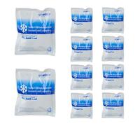 Relaxdays Bolsas Frío Instantáneo, Set, Compresas Frías Lesiones, 14,5 x 12,5 cm, Deporte, Botiquín, Blanco y Azul, Plástico, Gel, Pack de 10