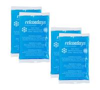 Relaxdays Bolsas Gel Frío, Set de 4, Compresas Frío-Calor, 9 x 15 cm, Primeros Auxilios, Bolsitas Reutilizables, Azul