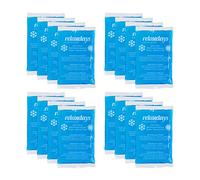 Relaxdays Bolsas Gel, Set de 16, Compresas Frío-Calor, 9 x 15 cm, Primeros Auxilios, Bolsitas Reutilizables, Azul