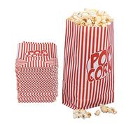 Relaxdays Popcorntüten Rot-weiß 144er Bolsas Palomitas, Set de 144, Papel, Noche Cine, Cumpleaños Infantil, Bolsitas Retro Popcorn, Rojo/Blanco