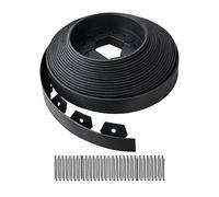 Relaxdays Borde de césped Flexible en plástico, Perfil de 20 m x 5 cm, Incluye 60 Anclajes, Negro