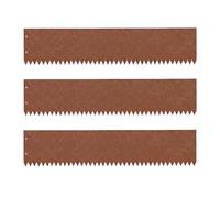 Relaxdays Borde de césped Set de 3, Acero con Acabado Oxidado rústico, Flexible para parterres y césped, marrón, 15 x 10