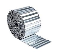 Relaxdays Borde Flexible para césped, Metal galvanizado, 5 m x 14 cm, Plateado
