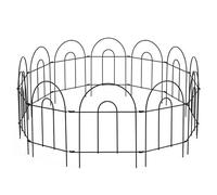 Relaxdays Borde metálico Modular para macizos, 10 Elementos, Arco, 45x400 cm, Anclaje en Tierra, Negro