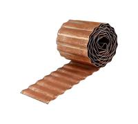 Relaxdays Borde para césped de Metal, Efecto óxido, Flexible en Rollo, 5 m x 15 cm, marrón