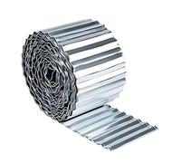 Relaxdays Borde para césped galvanizado plata