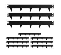 Relaxdays Borde para césped y parterres, Acero, Set de 10, Flexible, 16x106 cm, Negro
