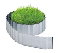 Relaxdays Borde para jardín metálico de 6 m plata