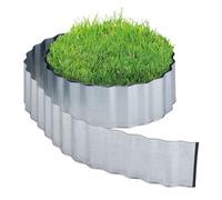 Relaxdays Borde para jardín metálico de 8 m negro,plata