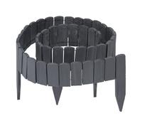 Relaxdays Borde para parterres Flexible de Madera, 200 cm, Altura Visible 10 cm, Antracita