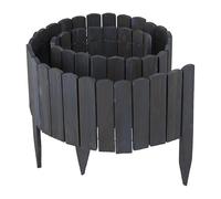 Relaxdays Borde para parterres Flexible de Madera, 200 cm, Altura Visible 20 cm, Antracita