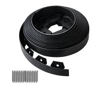 Relaxdays Borde plástico flexible para césped negro
