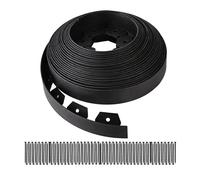 Relaxdays Borde plástico flexible para césped negro