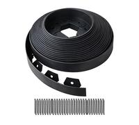 Relaxdays Borde plástico flexible para césped negro