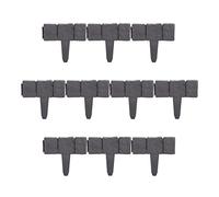 Relaxdays Bordes Jardín, Set 100 Borduras Césped, Huerto, Plástico, Efecto Piedra, 10x25 cm, Sistema Estacas, Antracita