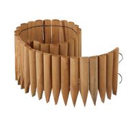 Relaxdays Bordura de Jardín Madera, Borde Césped, 20 x 120 x 2 cm, Bordillo Delimitador Huertos, Flexible, Natural