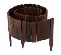 Relaxdays Bordura de Jardín Madera, Borde Césped, Largo 200 cm, Alto 20 cm, Delimitador Huertos, Flexible, Marrón Oscuro, L