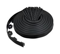 Relaxdays Rasenkante mit Erdanker Anclaje de Tierra, 30 m, para cercado y Borde de Camino, Cinta Flexible para césped, plástico, Negro