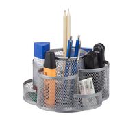 Relaxdays Bote lapicero giratorio plata