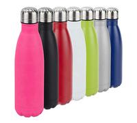 Relaxdays Botella Agua sin BPA Isotérmica para Bebidas Frías y Calientes, Acero Inoxidable, Rosa, 500 ml