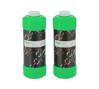 Relaxdays Botellas de Líquido Burbujas de Recambio, Set de 2, 1 L de Solución C/U, Ideal para Máquinas de Pompas, Verde