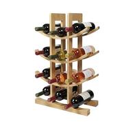 Relaxdays Botellero, 12 Botellas, bambú, 41 x 30 x 14,5 cm, para Vino Tinto y Blanco, Natural