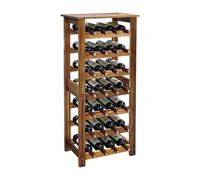 Relaxdays Botellero, 28 Botellas, Madera de Acacia, 91,5 x 43 x 22 cm, para Vino Tinto y Blanco, Natural